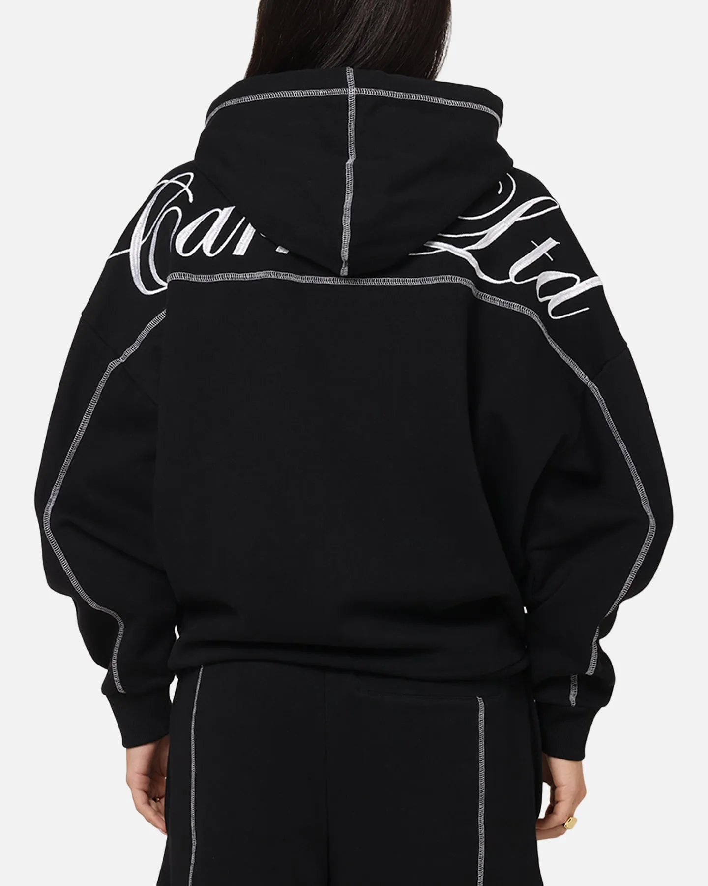 Carre Script Hoodie Black Casual Friday wear