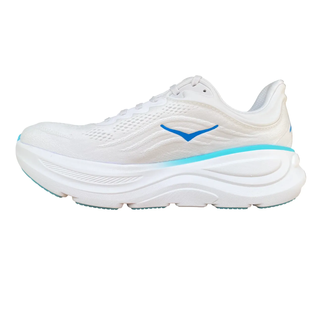Hoka One One scarpa da corsa uomo Bondi 9 1162011-WKB bianco-blu memory foam shoes