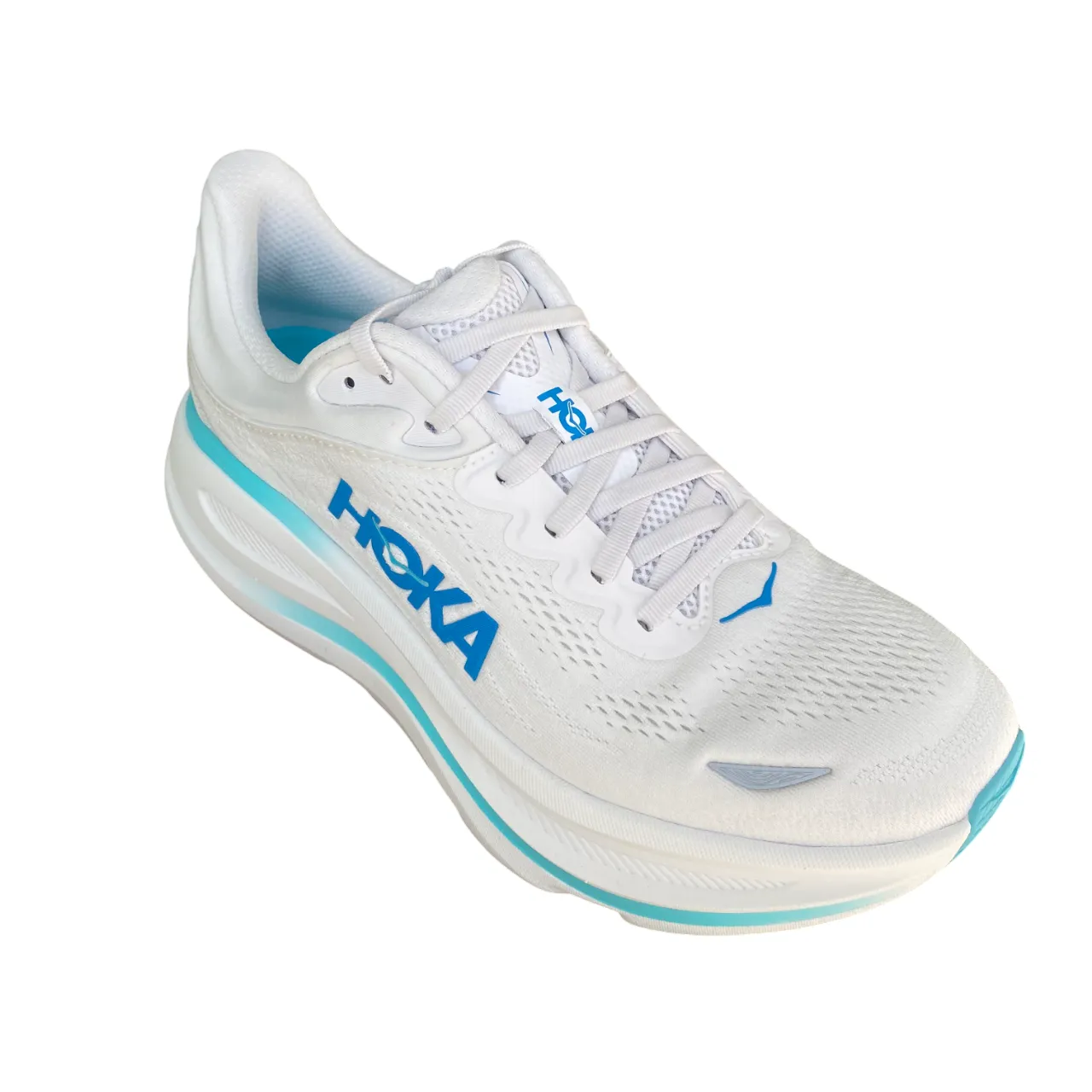Hoka One One scarpa da corsa uomo Bondi 9 1162011-WKB bianco-blu road runners' shoes natural leather shoe quality