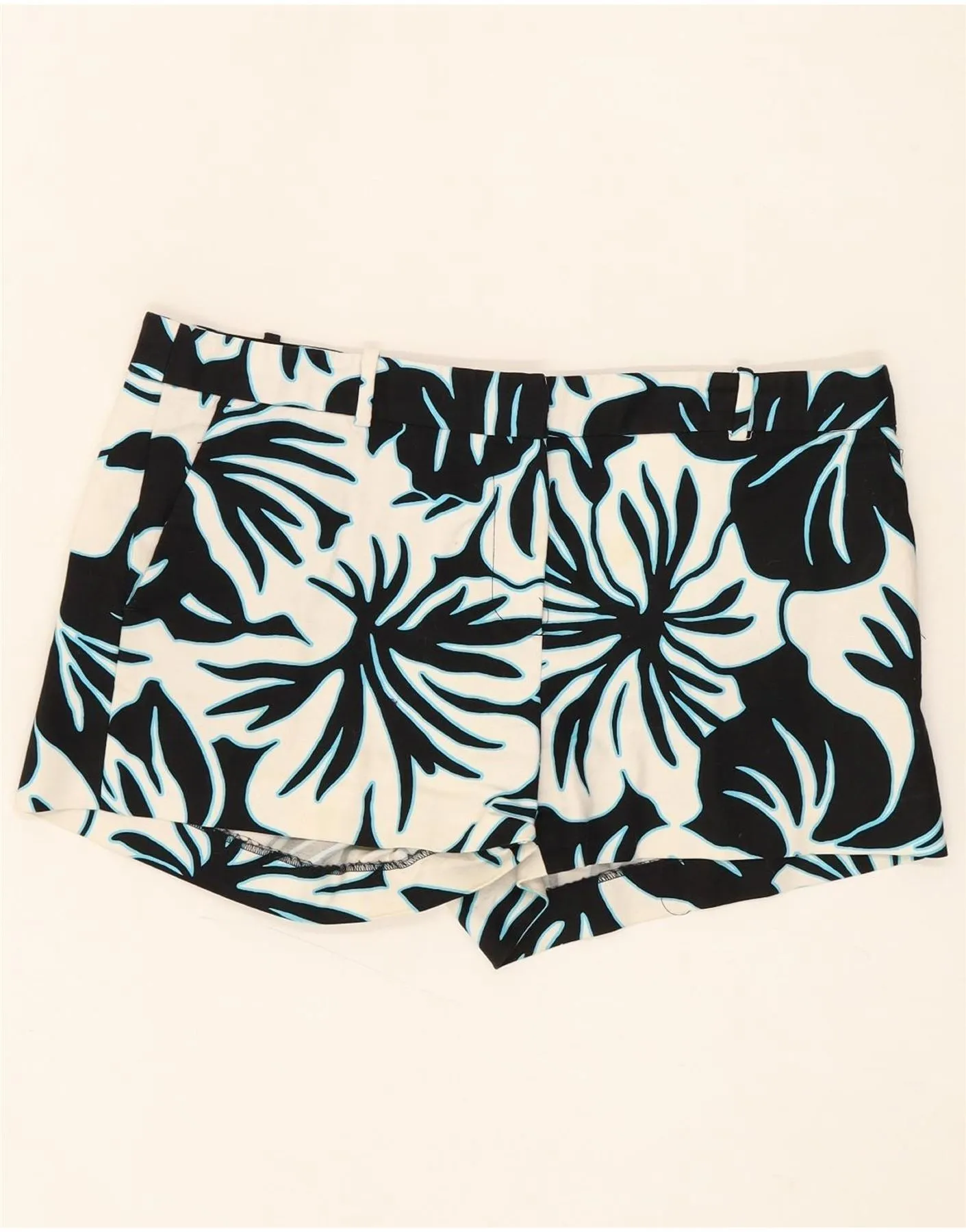 Anti Sag Technology MICHAEL KORS Womens Chino Shorts US 10 Large W34  Black Floral Cotton