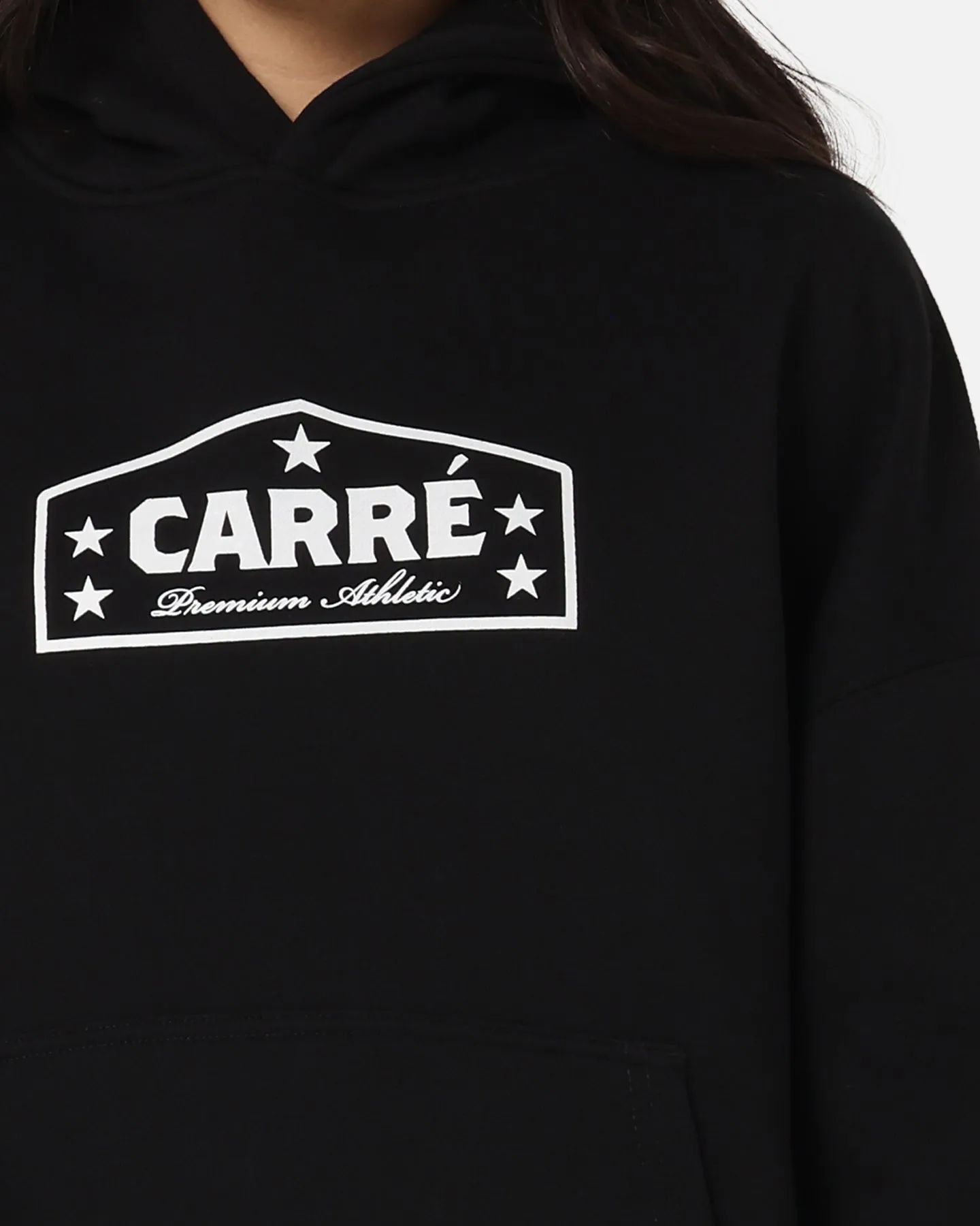DIY wear uniqueness Carre Block Star Hoodie Black