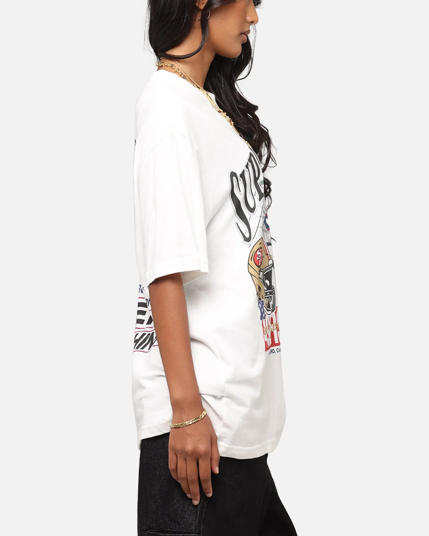 Mitchell & Ness Super Bowl XIX Match Up T-Shirt Vintage White Effortless Look Vibrant Colors