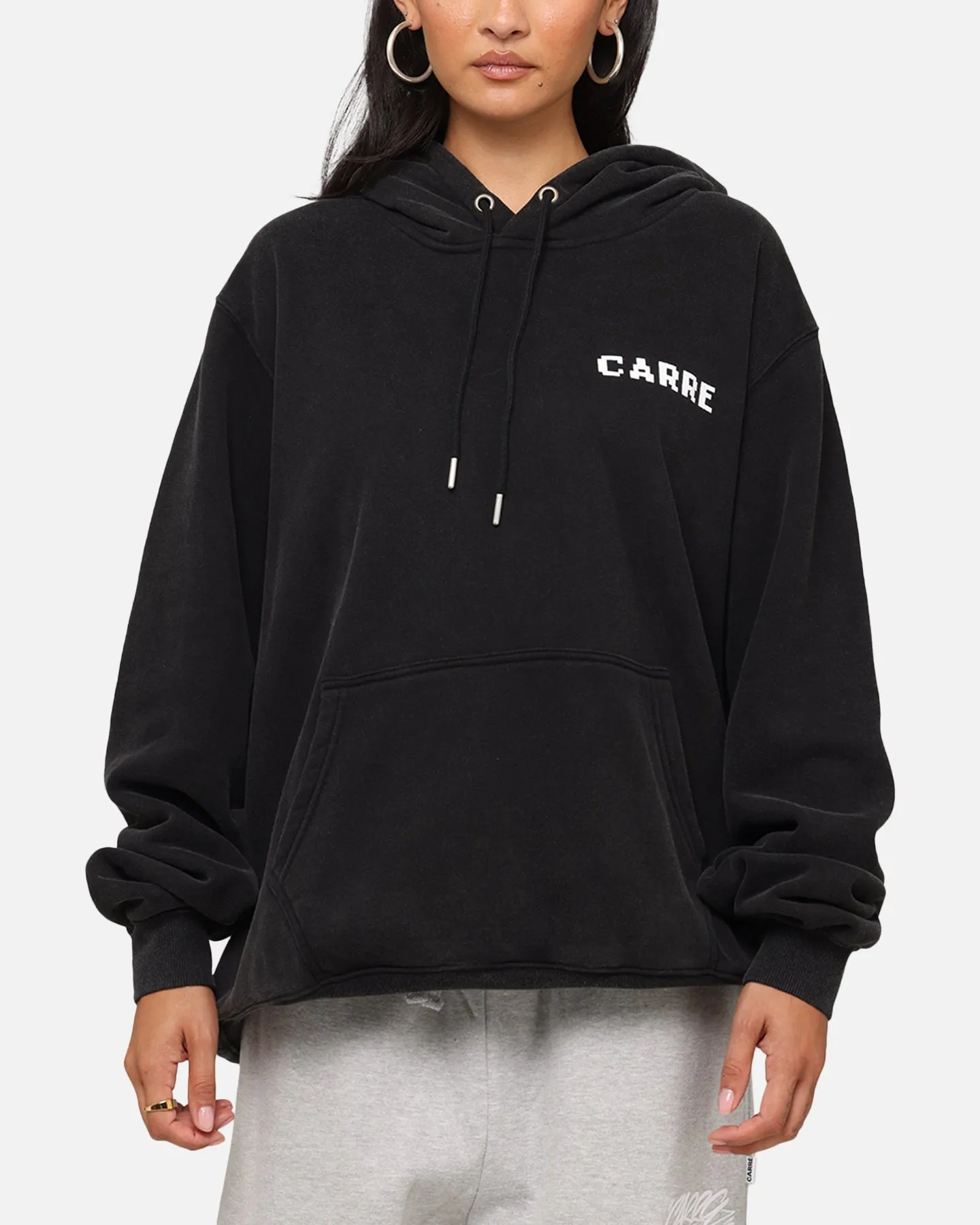Cozy Apparel YKK Zipper Carre Level Up Hoodie Vintage Black
