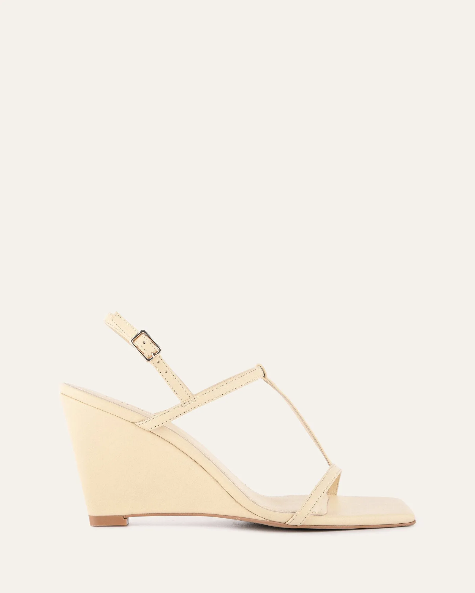 OPHELIA MID HEEL WEDGES BUTTER LEATHER Metallic Heels Comfortable Insole