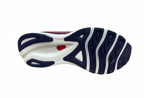 Mizuno scarpa da corsa da uomo Wave Sky 5 J1GC210208 blu-argento-rosso Versatile Performance.
