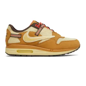 Air Max 1 'Travis Scott Cactus Jack Wheat Lemon Drop' (2022) running for a challenge Agility Flow