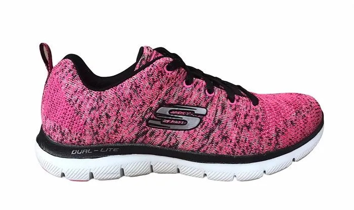 Skechers scarpa da donna Flex Appeal 2.0 High Energy 12756/HPBK hot pink black running for weight loss shoes Integrated Lacing System