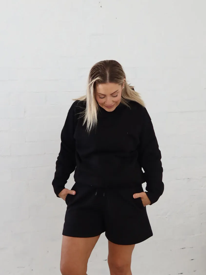 Frankie Hoodie - Black Zip Pocket