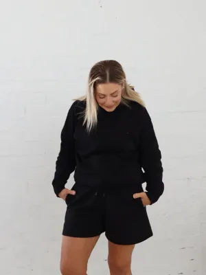 Frankie Hoodie - Black Zip Pocket