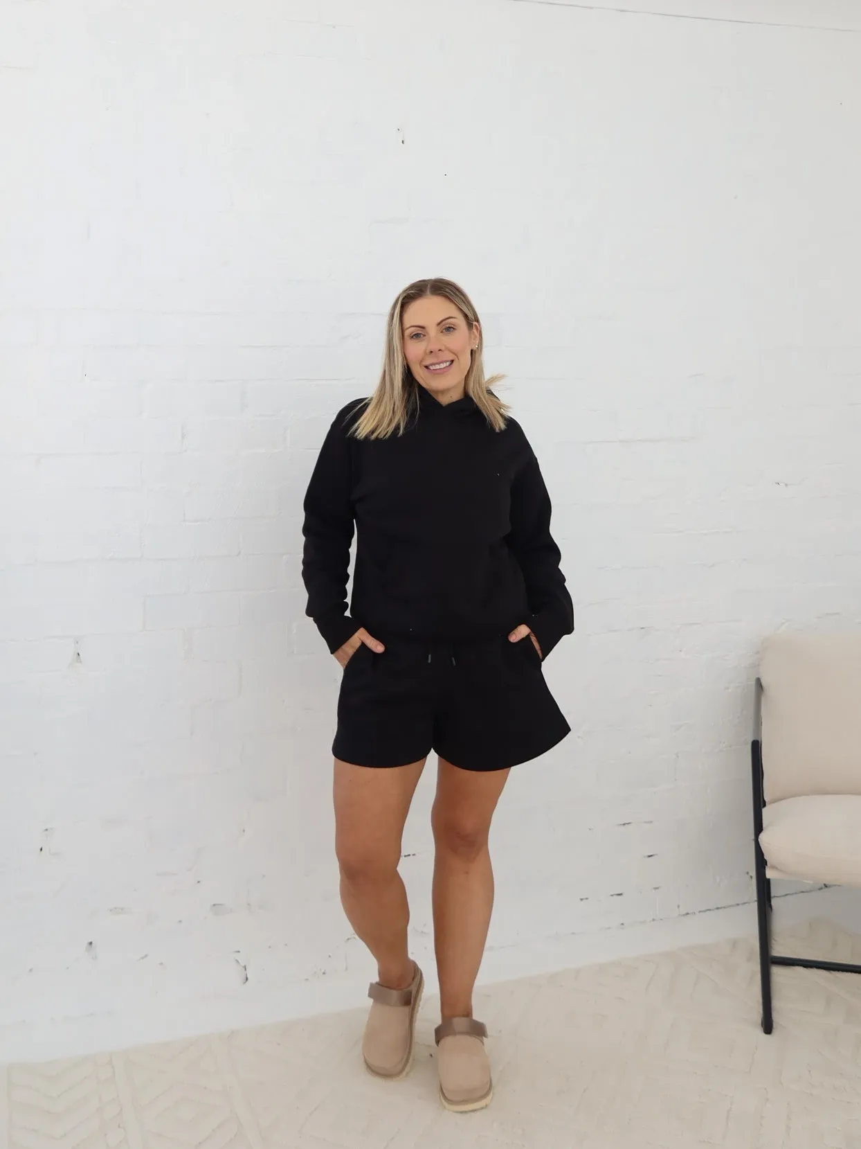 Frankie Hoodie - Black sequined details