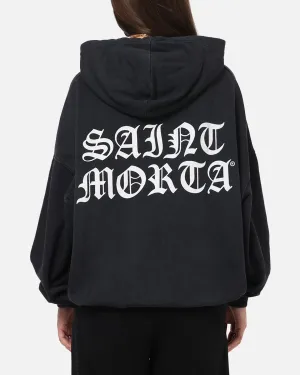 Warm Layer Raglan sleeves Saint Morta Shadow Mark Hoodie Black