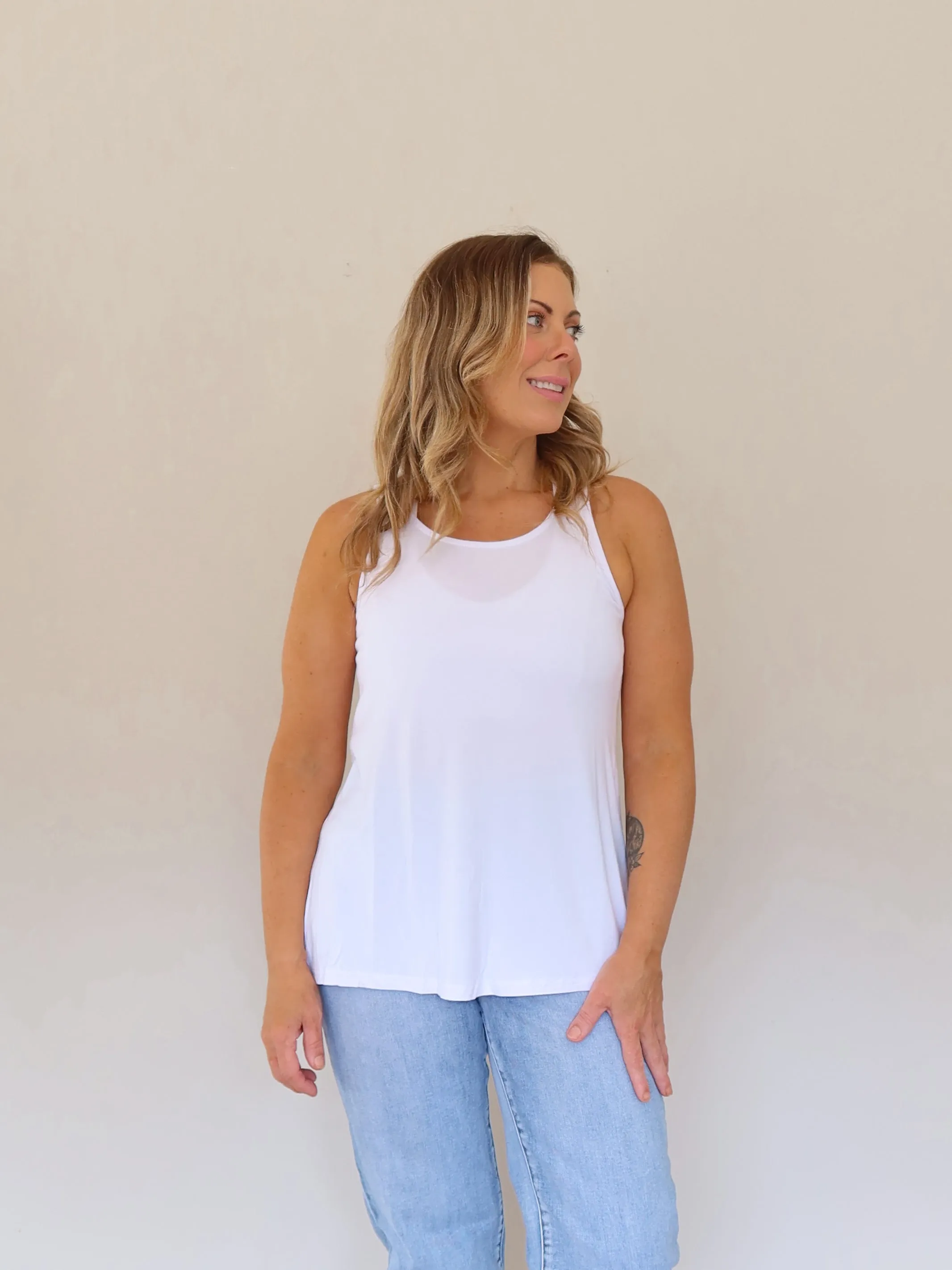 Tess Tank Navy Moisture Lock Layer