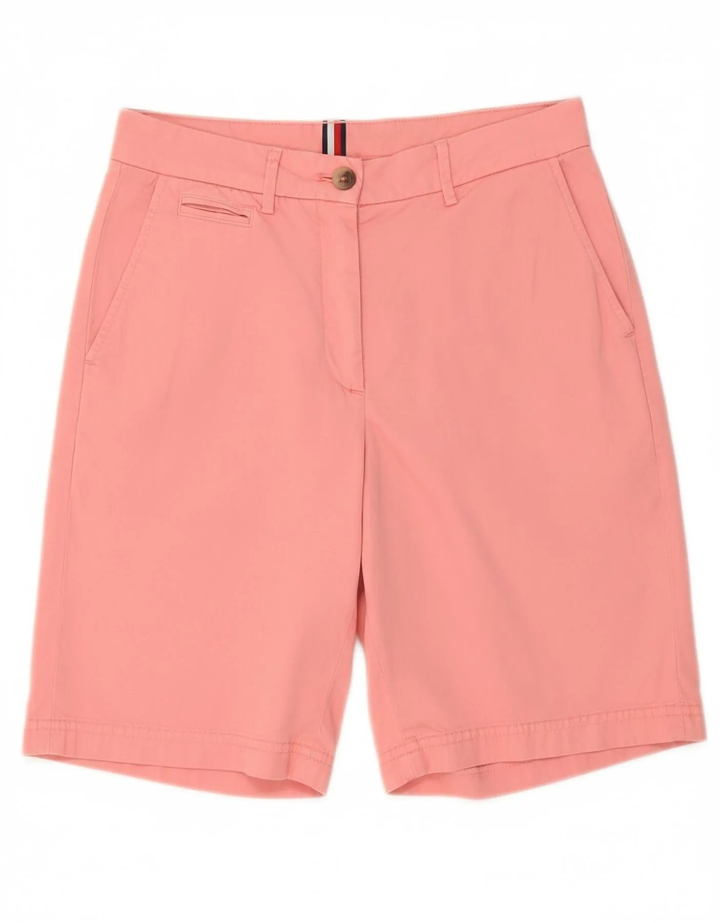 TOMMY HILFIGER Womens Chino Shorts UK 8 Small W30 Pink Cotton swim trunks Seam Free Construction