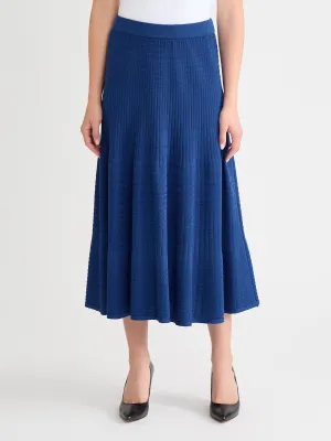 Flared Soft Ribbed Soft Knit Maxi Skirt - True Fit Gentle Comfort Ethically Made