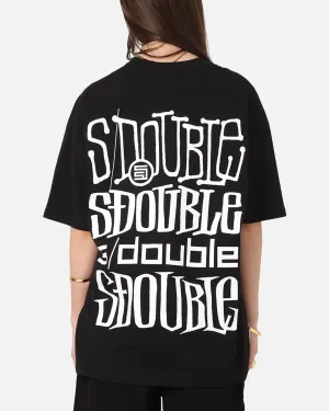 S Double Logofest T-Shirt Black Modern Outfit Relaxed Comfort