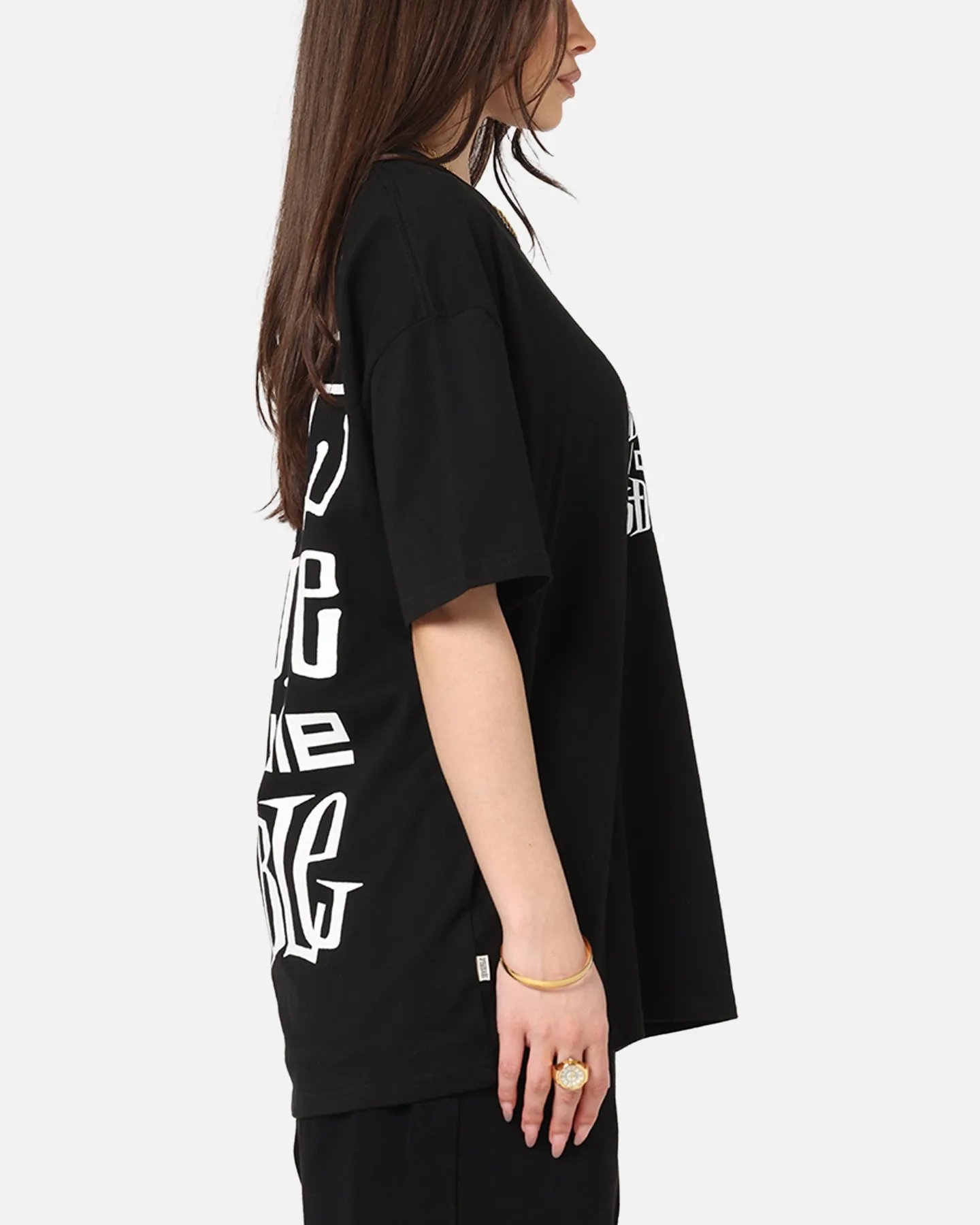 S Double Logofest T-Shirt Black Sublimation Resistant Fabric Casual Layering