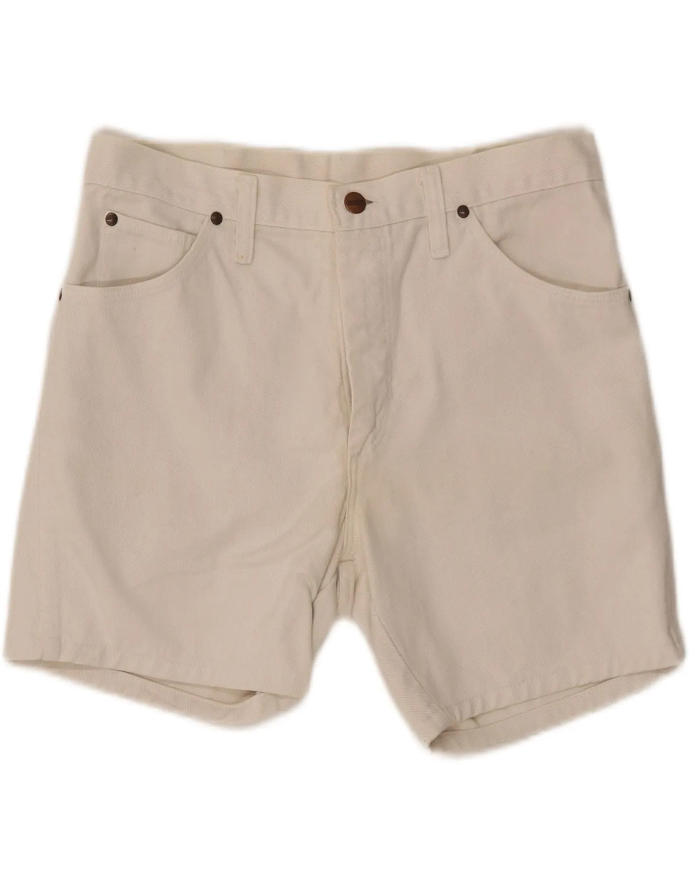 WRANGLER Womens Denim Shorts W30 Medium  White Ultra Soft Waistband