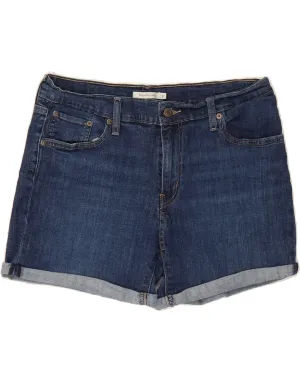 LEVI'S Womens Denim Shorts W32 Large Navy Blue Comfort Waist No Pinch