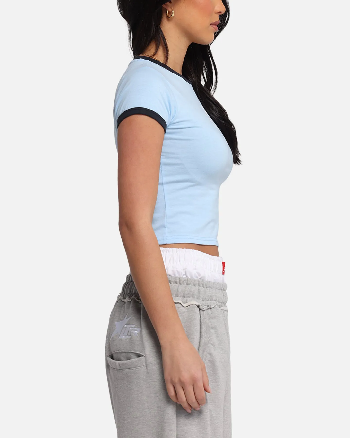 Modern Style Trend crew neck Loiter Women's Purity Baby T-Shirt Baby Blue