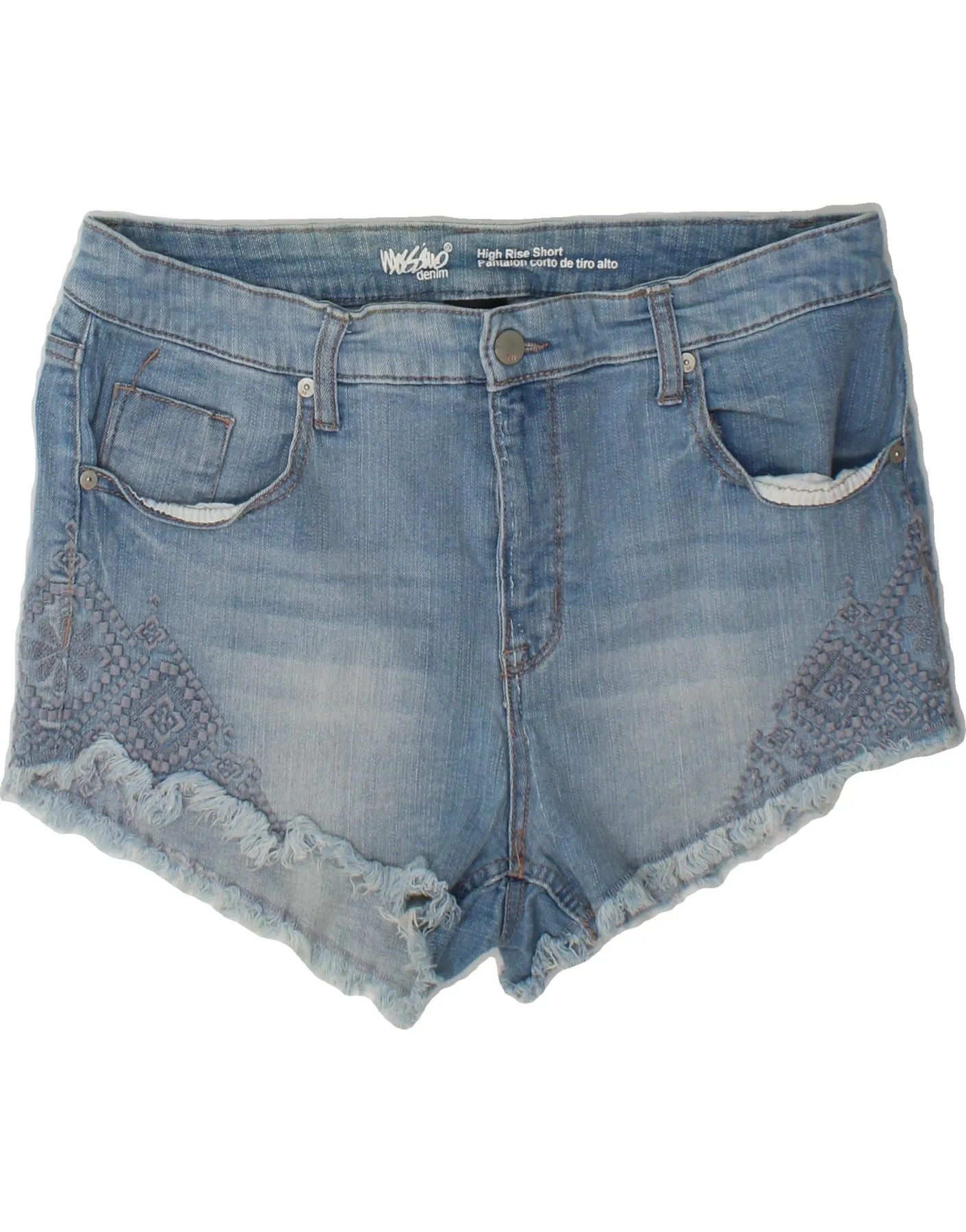 MOSSIMO Womens Denim Shorts US 16 XL W36  Blue Cotton Dynamic Tension Control Chic Comfort