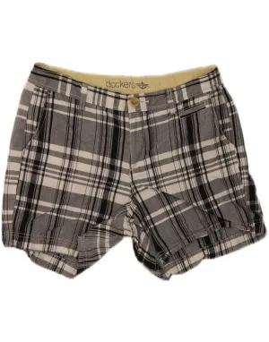 DOCKERS Womens Chino Shorts US 10 Large W32 Black Check Cotton Outdoor Days Double Stitched Seams