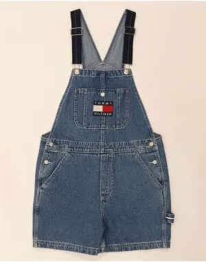 animal print shorts TOMMY HILFIGER Womens Graphic Dungarees Shorts Large W34 Blue Cotton