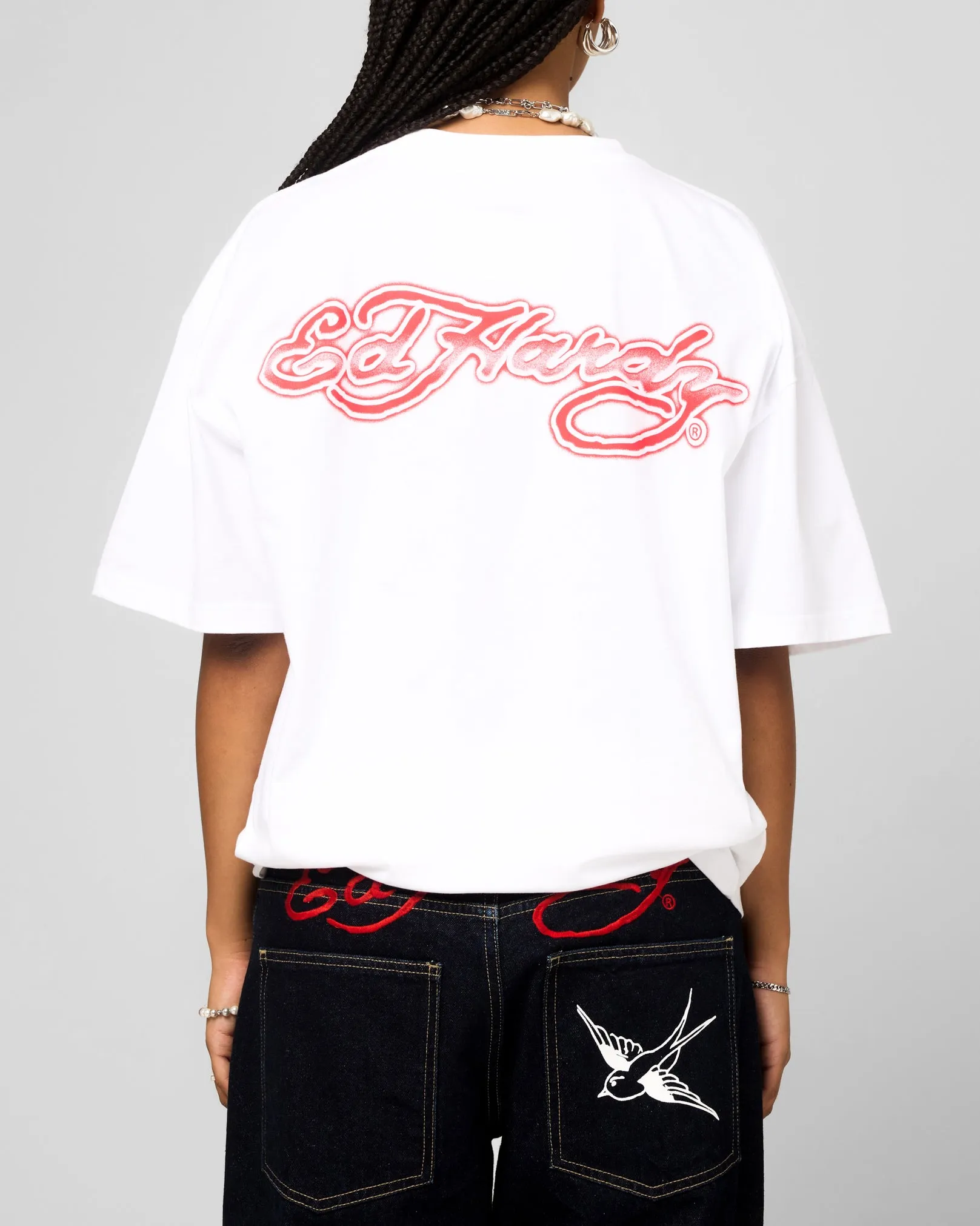 Ed Hardy Blue Dragon T-Shirt White Sleeveless
