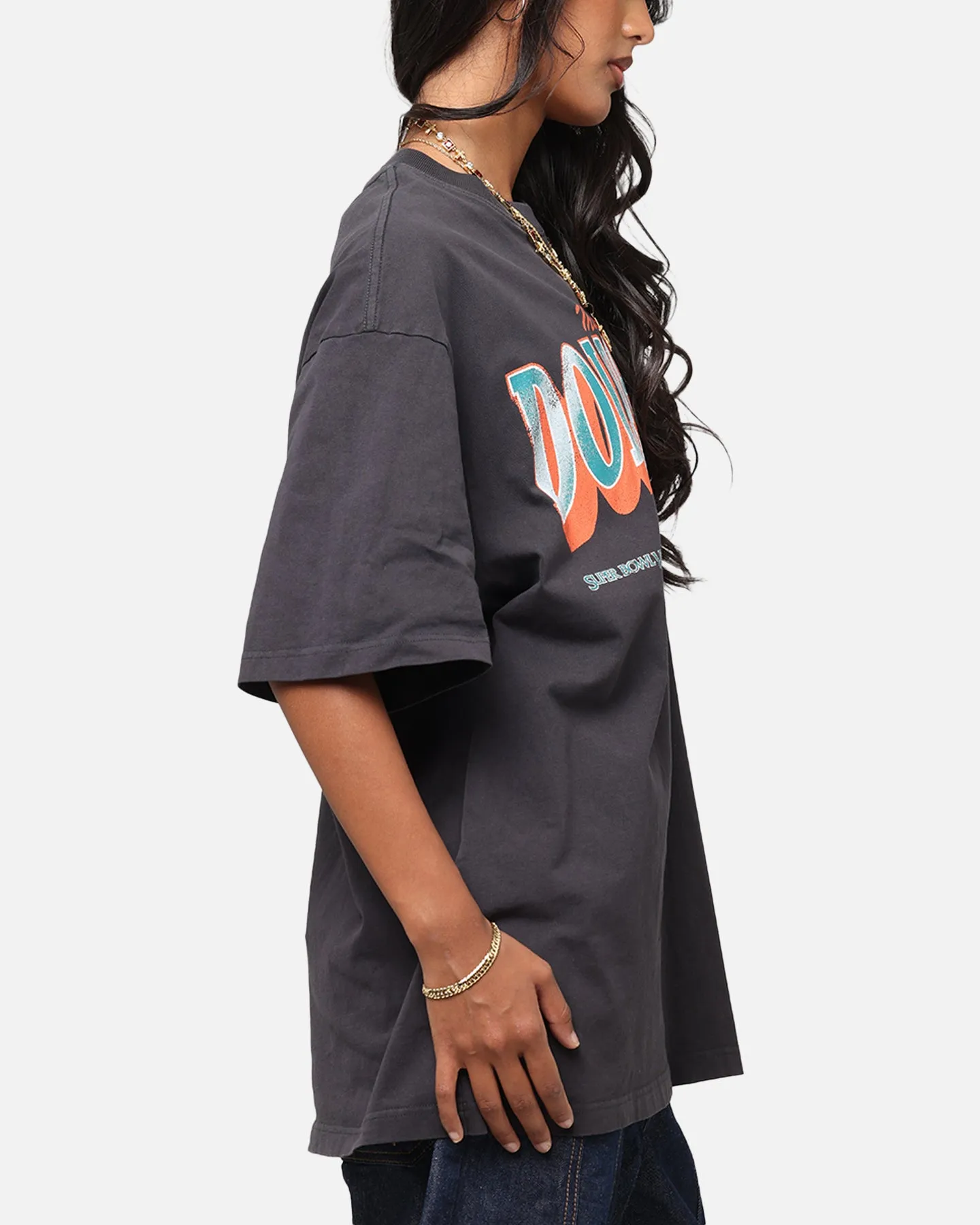 Easy Wear Essential Fashion Mitchell & Ness Miami Dolphins Arch T-Shirt Faded Black
