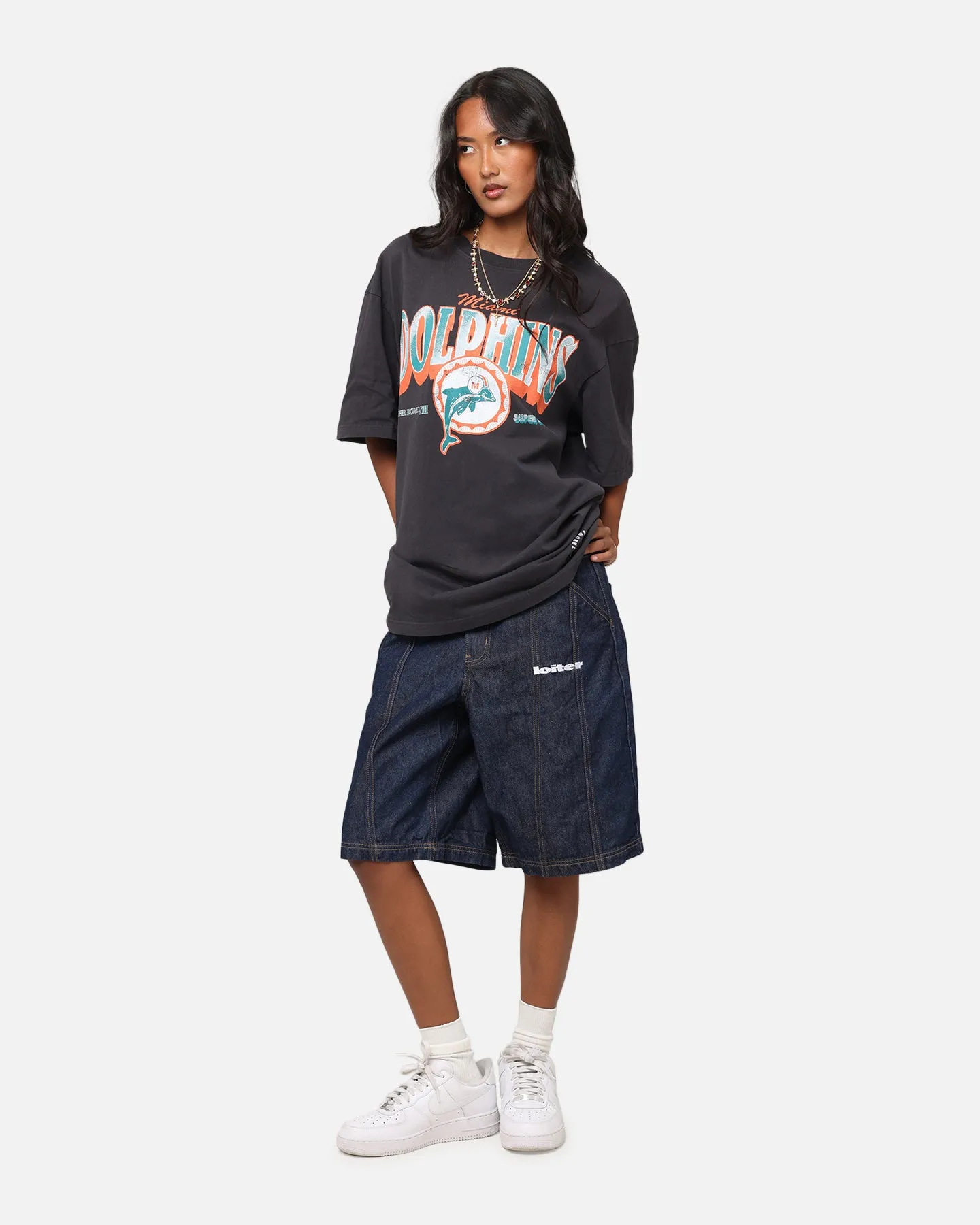 Timeless Look Mitchell & Ness Miami Dolphins Arch T-Shirt Faded Black