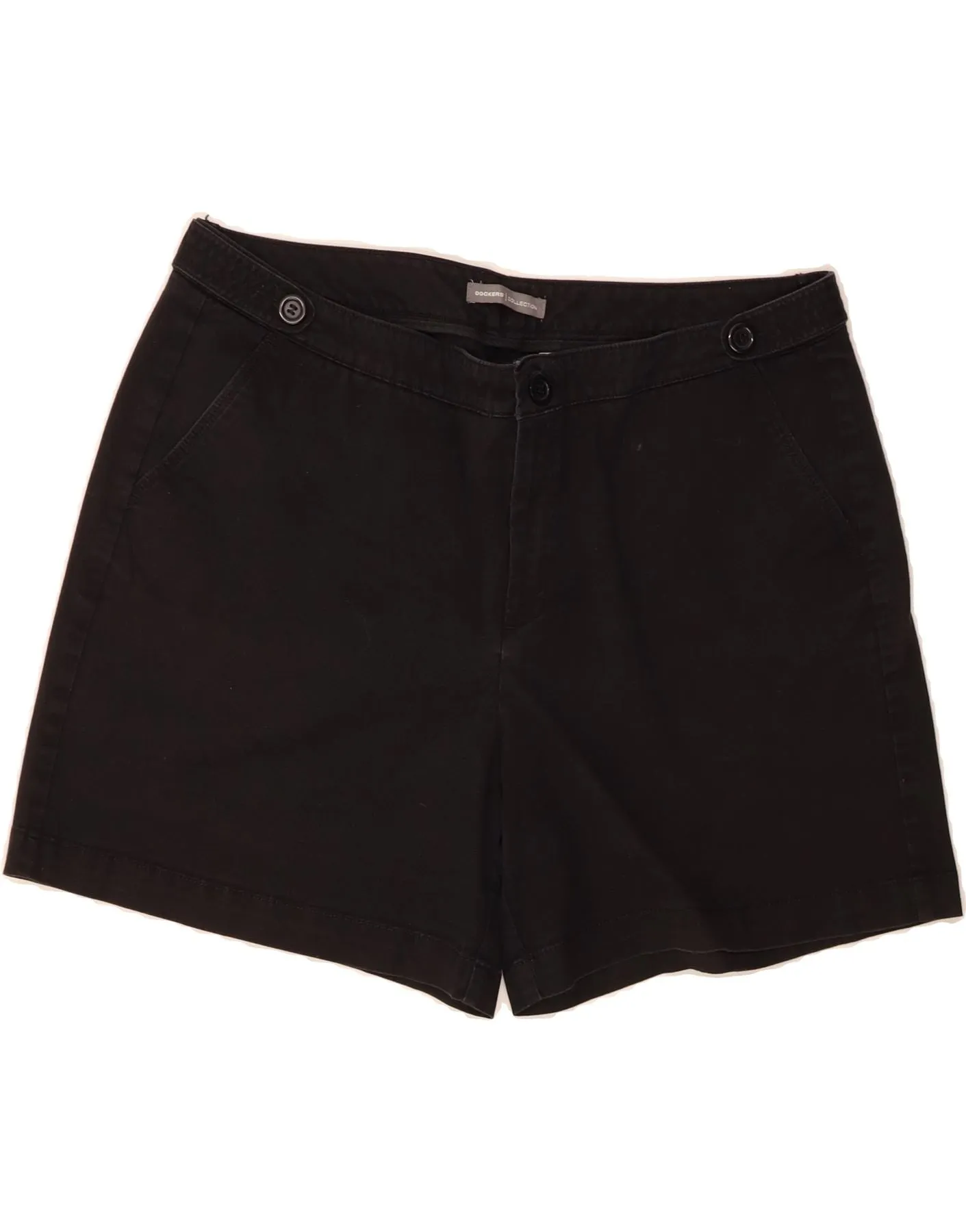 DOCKERS Womens High Rise Chino Shorts US 16 2XL W34 Black Cotton Casual Wear