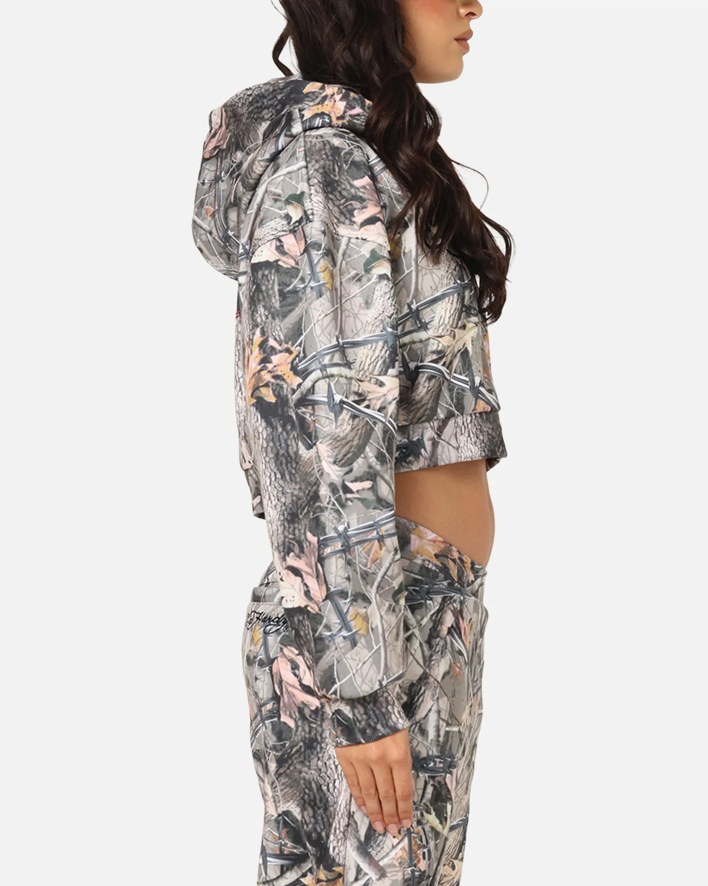 Ed Hardy Women's Butterfly Effect Hoodie Real Tree Camo Cozy Vibe