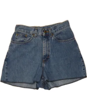 L.L.BEAN Womens Wide Leg High Waist Denim Shorts US 6 Medium W28  Blue Ombre effect Camouflage Pattern