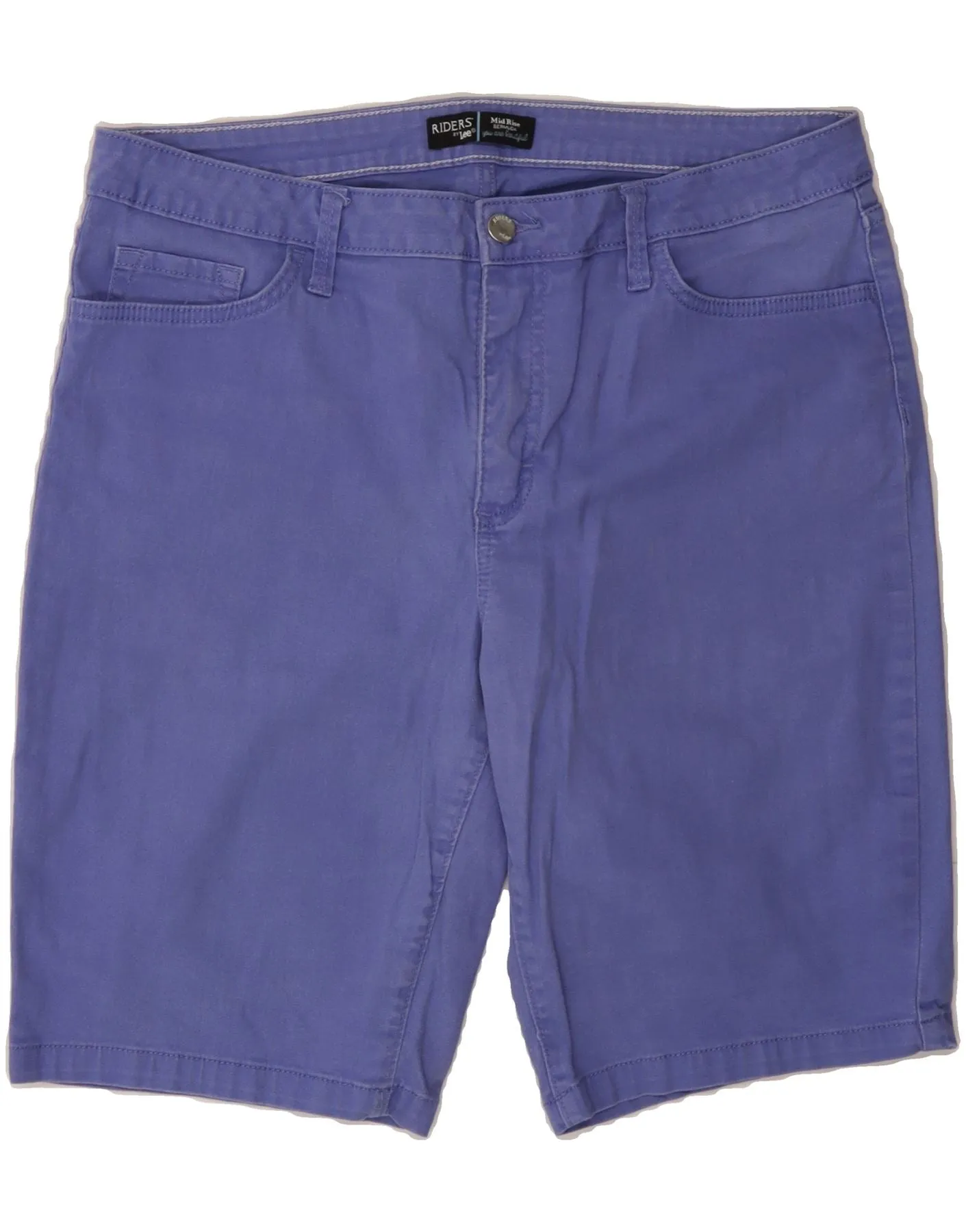 Subtle Charm LEE Womens Riders Denim Mid Rise Bermuda Shorts US 14 XL W36  Purple