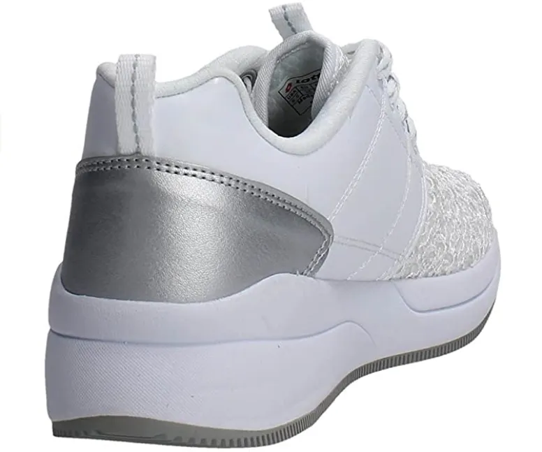 OrthoLite Insole Technology Lotto scarpa sneakers da donna Iris II Amf S7660 bianco argento