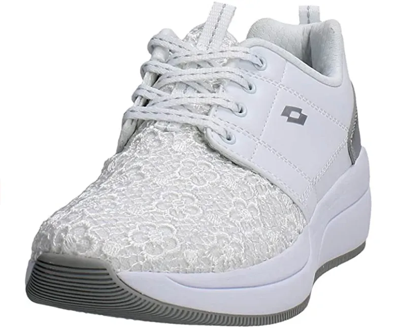 Comfort footbed Lotto scarpa sneakers da donna Iris II Amf S7660 bianco argento