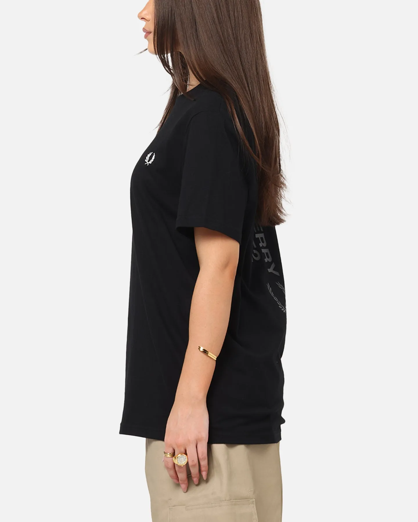 Fred Perry Bold Branding T-Shirt Black Vibrant Colors