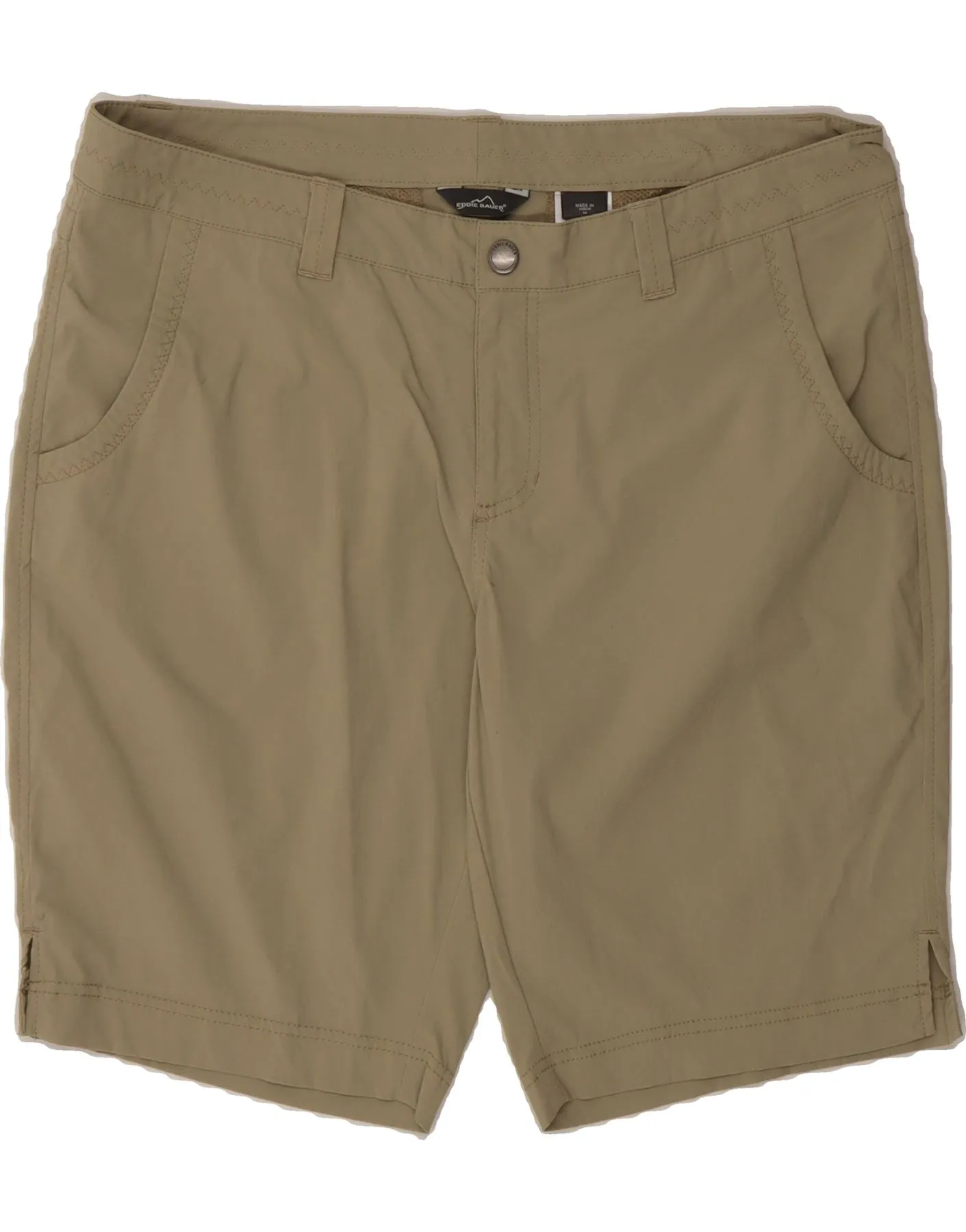 EDDIE BAUER Womens Casual Shorts US 14 XL W36  Khaki Nylon Movement Freedom