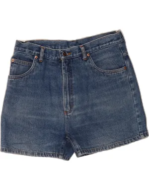 MC PANTHON Womens Denim Shorts W34 Large Blue Cotton Gothic style Vented Hem Details