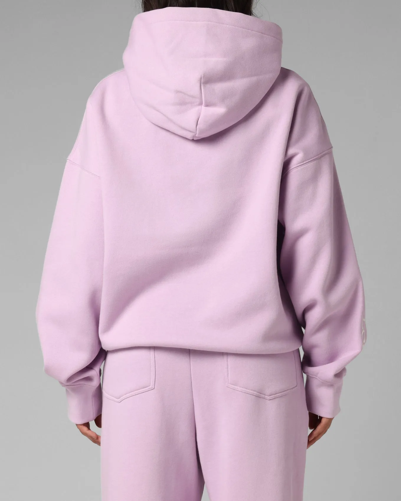Stretch Knit Construction Non Restrictive Fit Loiter Hybrid Premium Hoodie Lilac