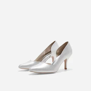 On The Go Cynthia Silver Glitter Heels