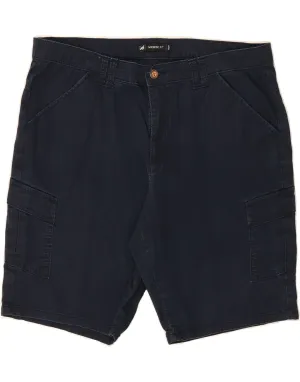LEE Womens Mid Rise Cargo Shorts US 14 XL W36  Navy Blue Cotton NonSlipGrip