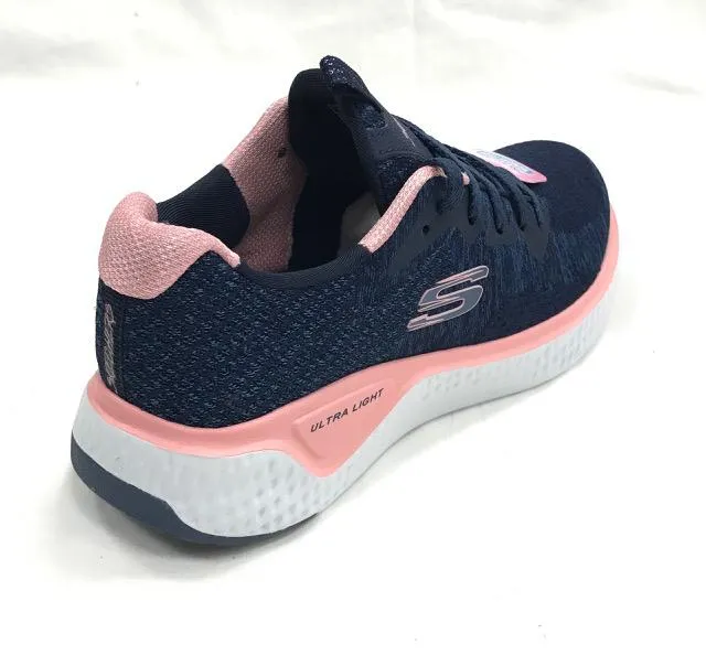 Skechers scarpa sportiva da donna Solar Fuse Brisk Escape 13328 NVPK blu-rosa neon running wear