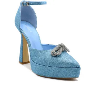 Light Blue Ladies Court Shoes L00870015 Buckled Luxury Mood