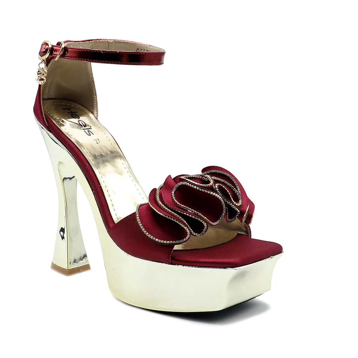 Casual Style Maroon Bridal Sandal 066706