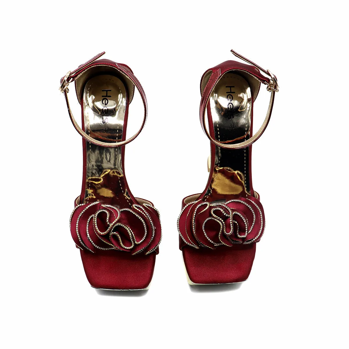 Ventilated Design High Top Style Maroon Bridal Sandal 066706