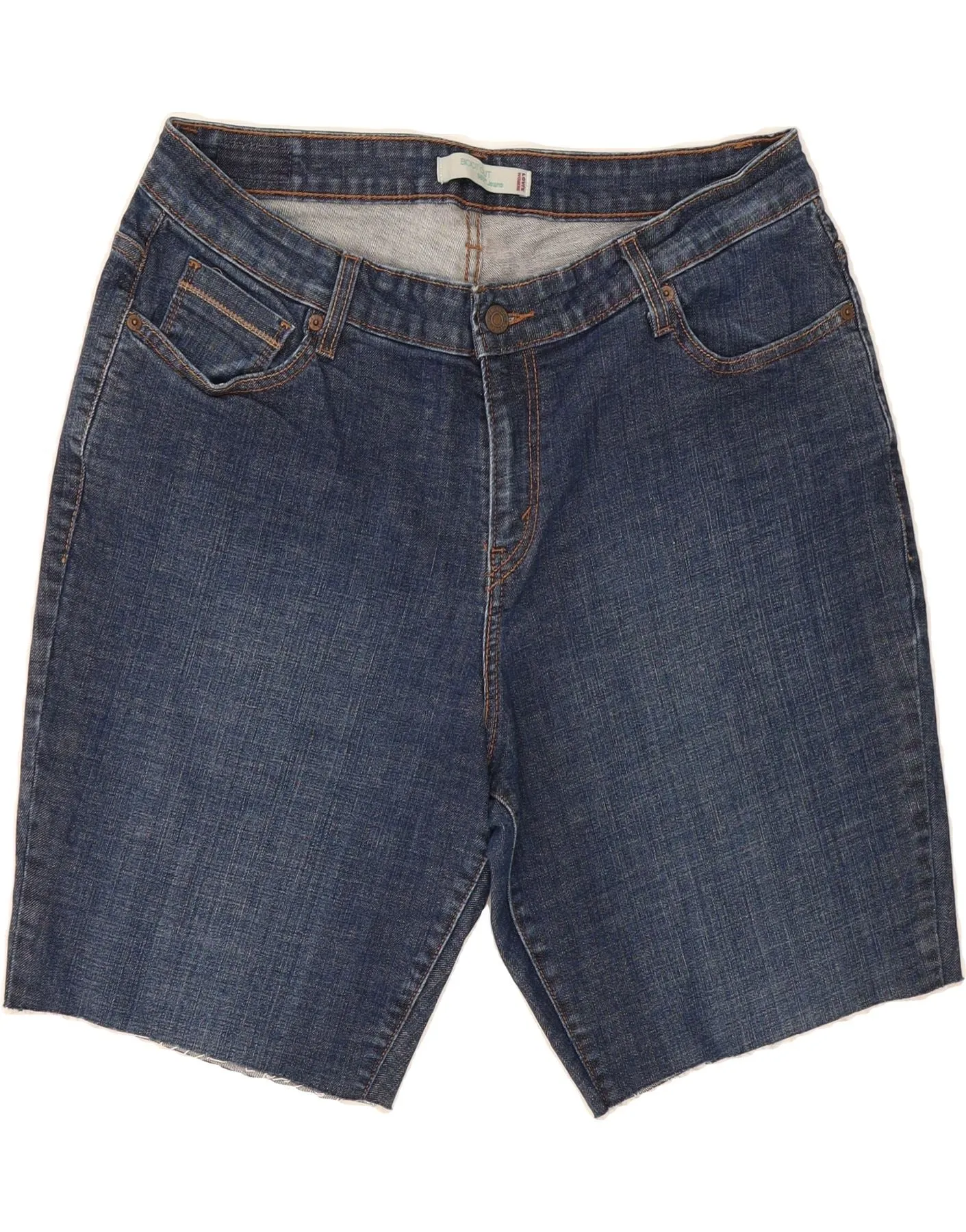 Anti Slip Grip Technology Sporty Performance LEVI'S Womens Denim Shorts US 18 2XL W36 Navy Blue Cotton