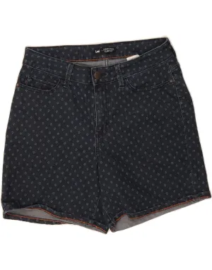 UV Protection Fabric Flexible Stretch Waist LEE Womens Curvy Fit Abstract Pattern Casual Shorts US 14 XL W34 Navy Blue