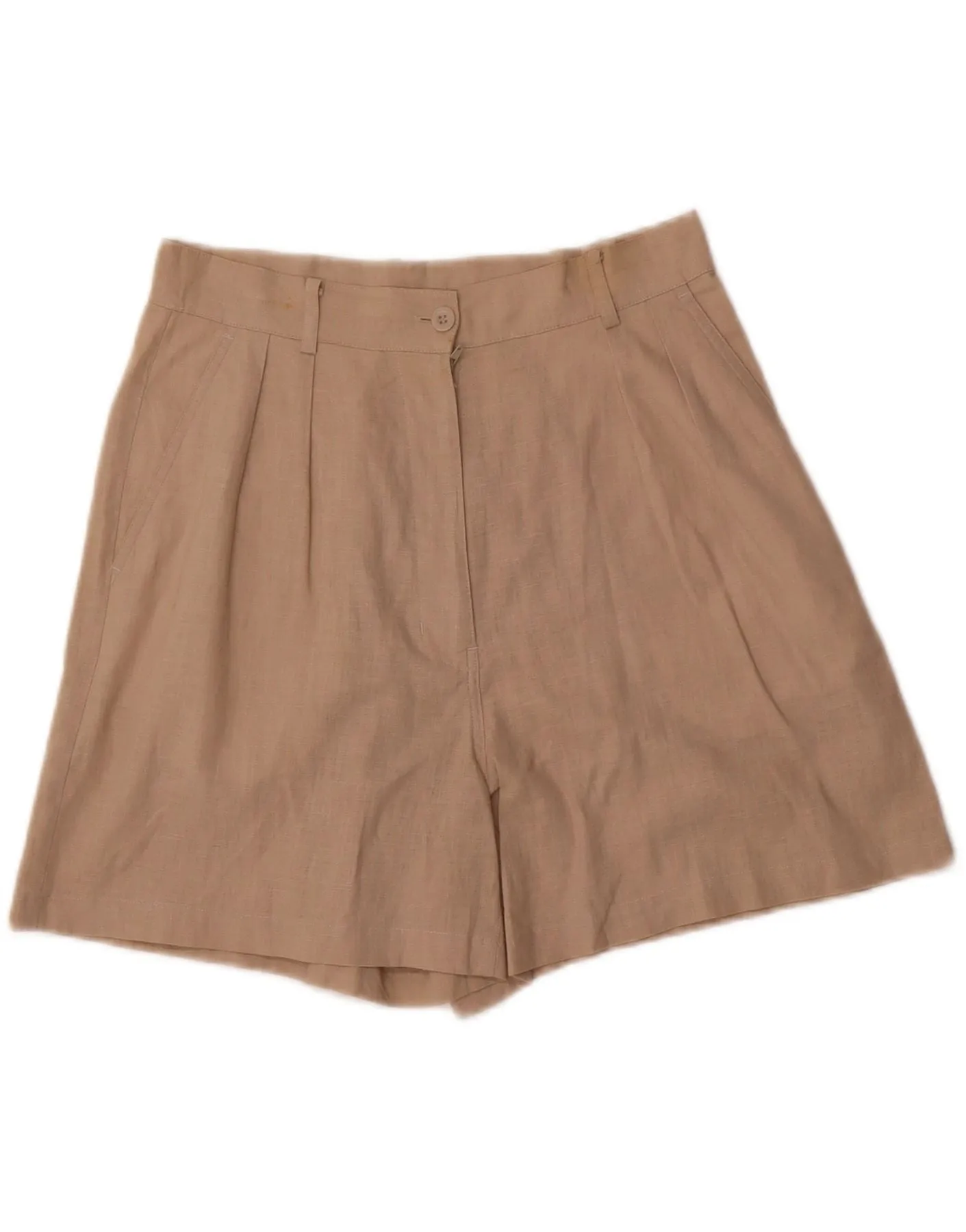 Abrasion Dispersing Weave LOTTO Womens High Waist Chino Shorts UK 12 Medium W28  Beige Linen