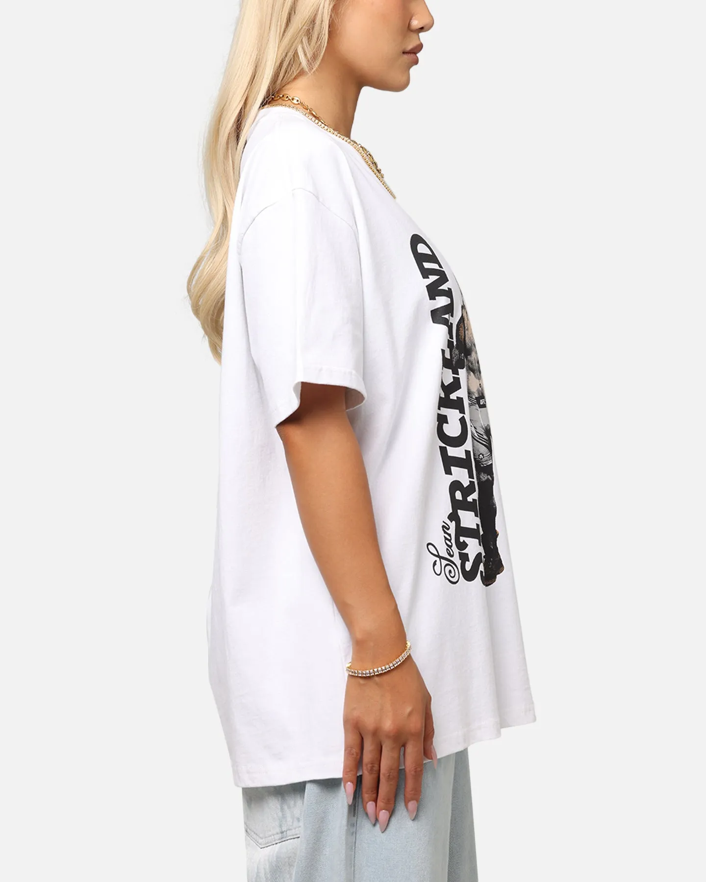 UFC By Culture Kings Sean Strickland Heavy T-Shirt White Heather Jersey Material