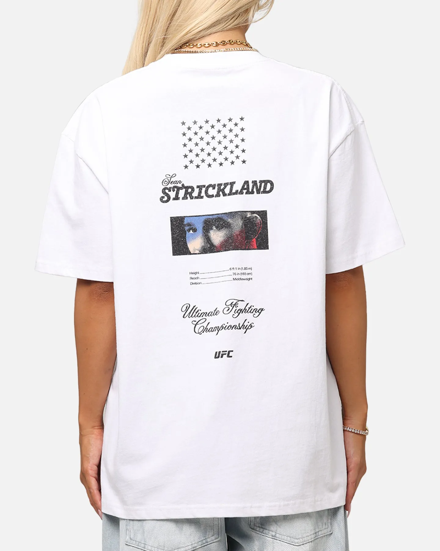 Daily Trend UFC By Culture Kings Sean Strickland Heavy T-Shirt White
